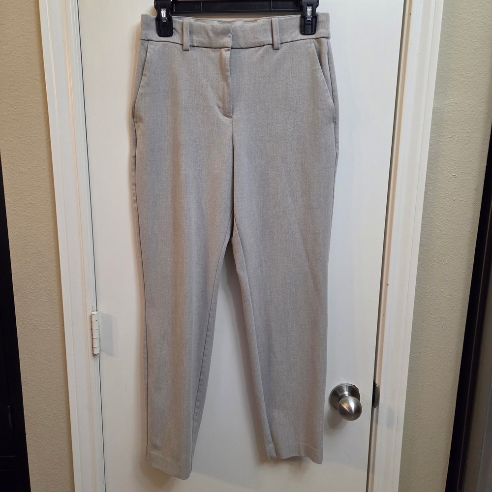 HM Womens Light Gray Ankle Length Dress Pants Slim Fit Workwear Size 4